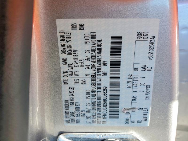 Продаж на аукціоні авто 2017 Ford Escape, vin: 1FMCU0JD5HUD86269, номер лоту: 65681936