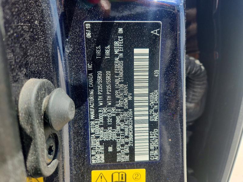 Aukcja sprzedaży 2019 Lexus Rx 450h, vin: 2T2BGMCA8KC042064, numer aukcji: 65730266
