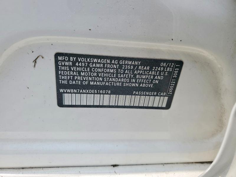 Продажа на аукционе авто 2013 Volkswagen Cc, vin: WVWBN7ANXDE516078, номер лота: 65278846