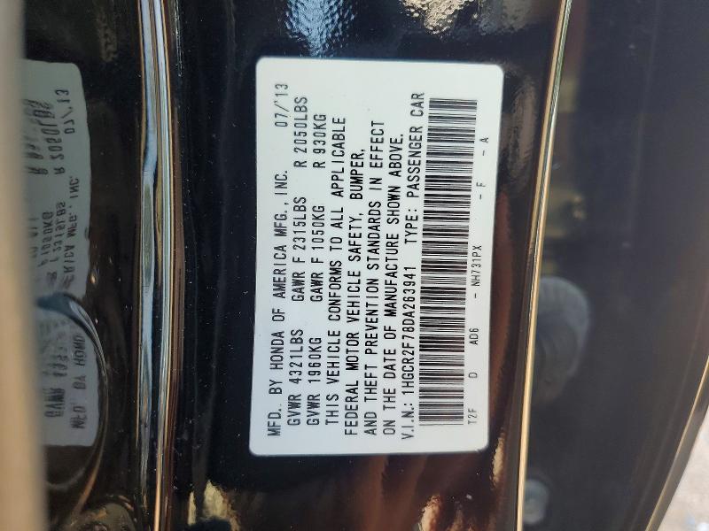 Aukcja sprzedaży 2013 Honda Accord, vin: 1HGCR2F78DA263941, numer aukcji: 63997886