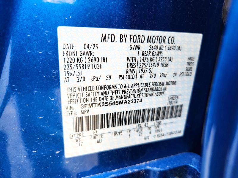 Продажа на аукционе авто 2025 Ford Mustang Mach-e, vin: 3FMTK3S54SMA23374, номер лота: 65320796