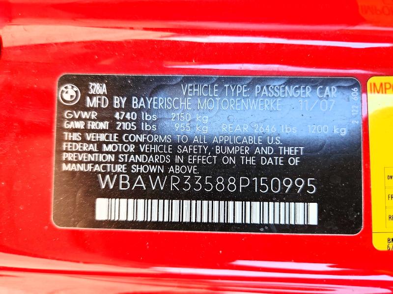 Aukcja sprzedaży 2008 Bmw 328, vin: WBAWR33588P150995, numer aukcji: 66404386