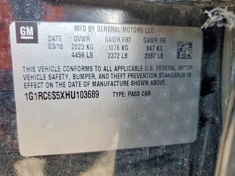 Продажа на аукционе авто 2017 Chevrolet Volt, vin: 1G1RC6S5XHU103689, номер лота: 64148566