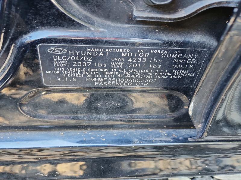 63916156 :رقم المزاد ، KMHWF35H83A802301 vin ، 2003 Hyundai Sonata مزاد بيع