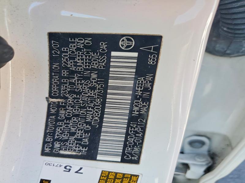 63728926 :رقم المزاد ، JTDKB20U987737511 vin ، 2008 Toyota Prius مزاد بيع