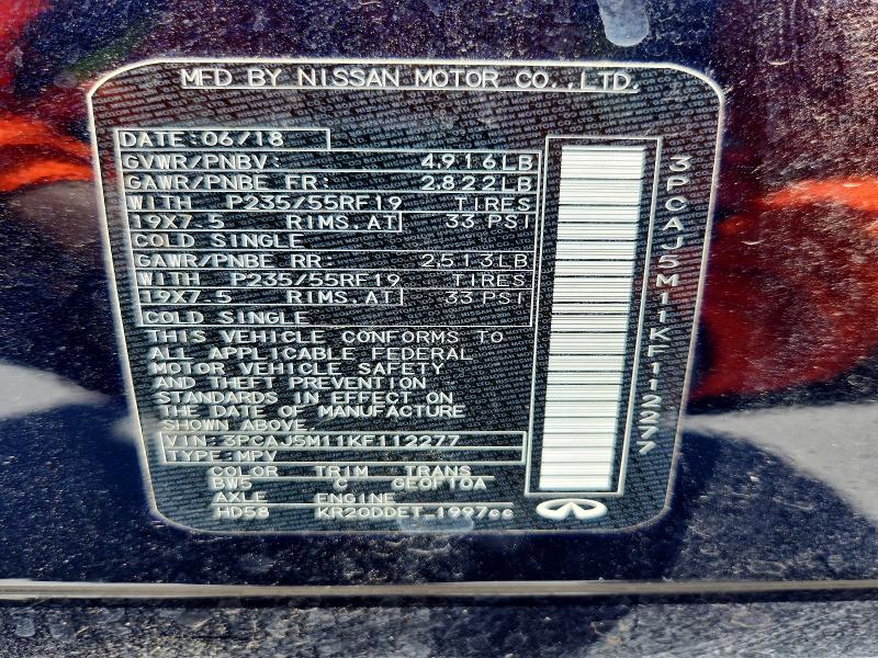 Aukcja sprzedaży 2019 Infiniti Qx50, vin: 3PCAJ5M11KF112277, numer aukcji: 63293416