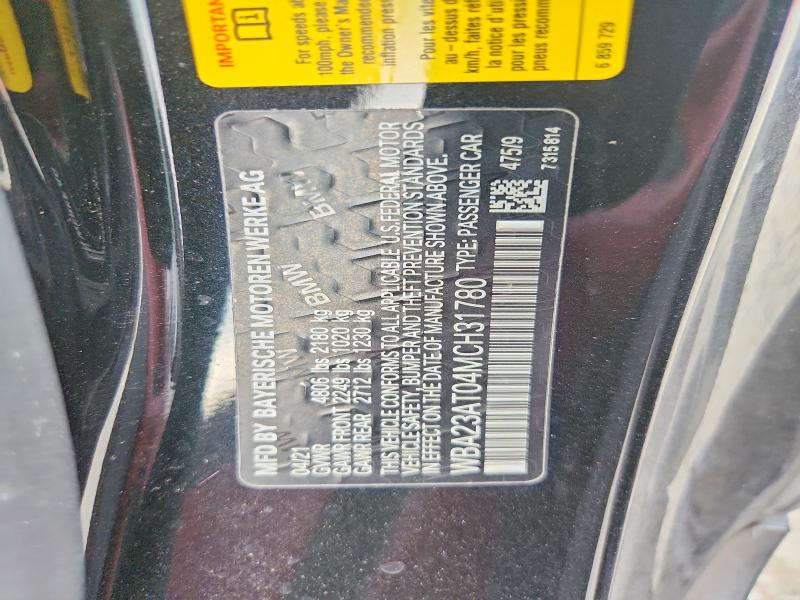 65615606 :رقم المزاد ، WBA23AT04MCH31780 vin ، 2021 Bmw 430i مزاد بيع