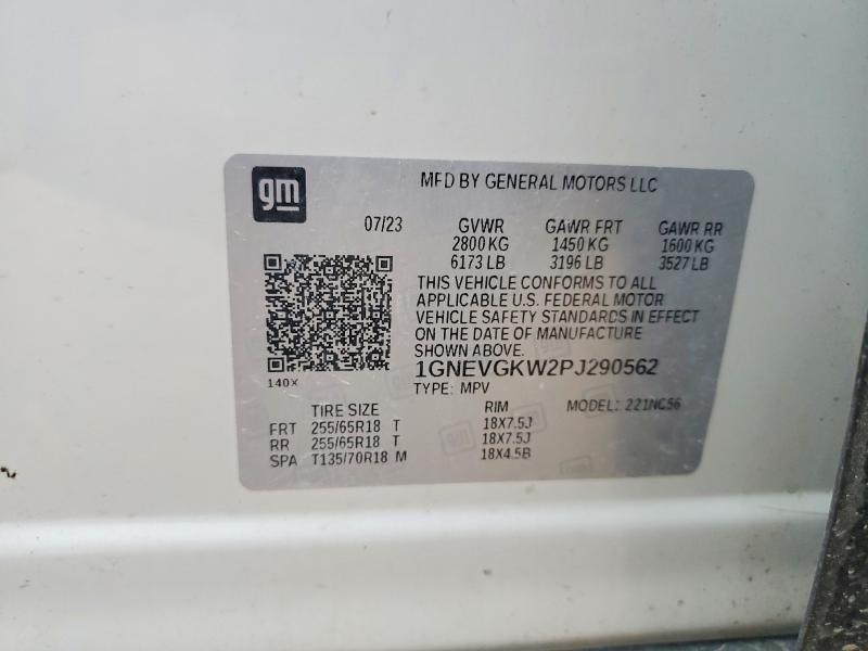 Aukcja sprzedaży 2023 Chevrolet Traverse, vin: 1GNEVGKW2PJ290562, numer aukcji: 62701006