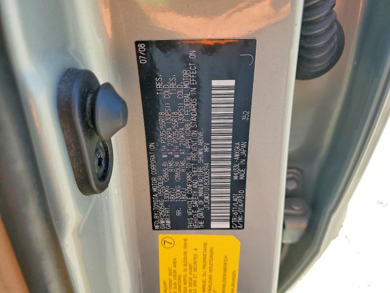 Aukcja sprzedaży 2008 Lexus Rx, vin: JTJGW31U182008394, numer aukcji: 66427626