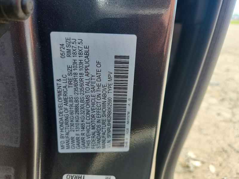 Aukcja sprzedaży 2024 Honda Odyssey, vin: 5FNRL6H62RB062590, numer aukcji: 65909756
