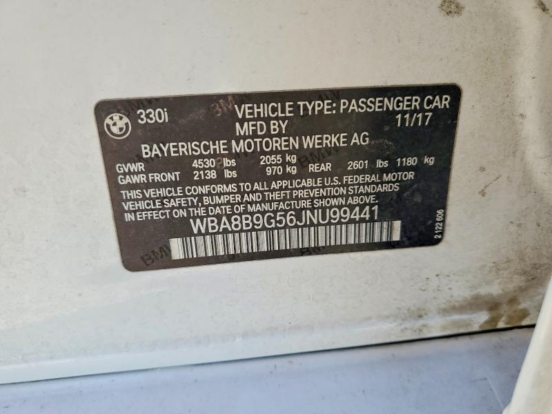 62434946 :رقم المزاد ، WBA8B9G56JNU99441 vin ، 2018 Bmw 330 مزاد بيع