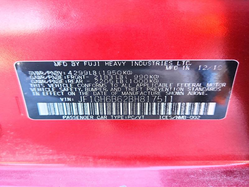 65141756 :رقم المزاد ، JF1GH6B62BH817511 vin ، 2011 Subaru Impreza مزاد بيع