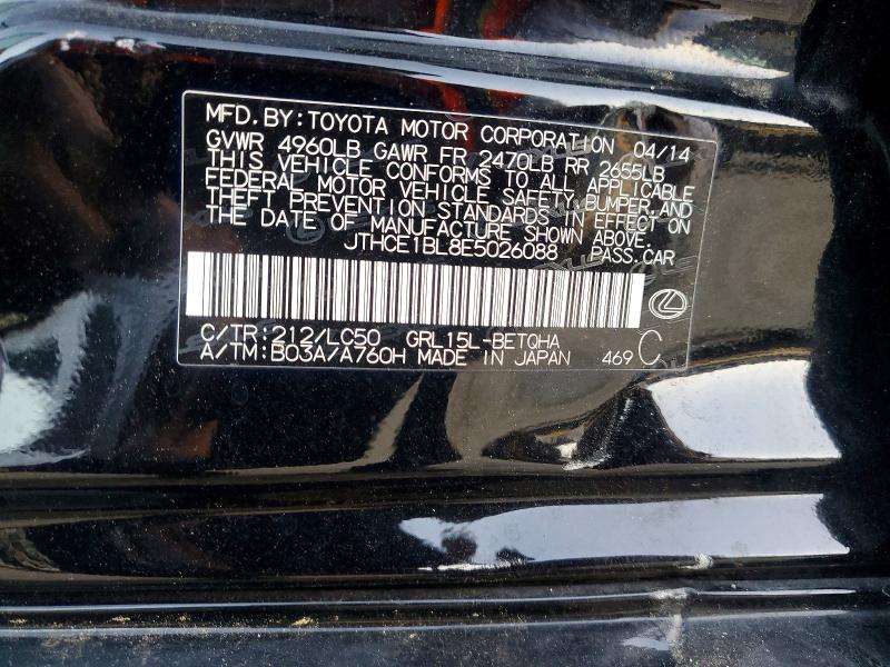 Aukcja sprzedaży 2014 Lexus Gs, vin: JTHCE1BL8E5026088, numer aukcji: 66265646