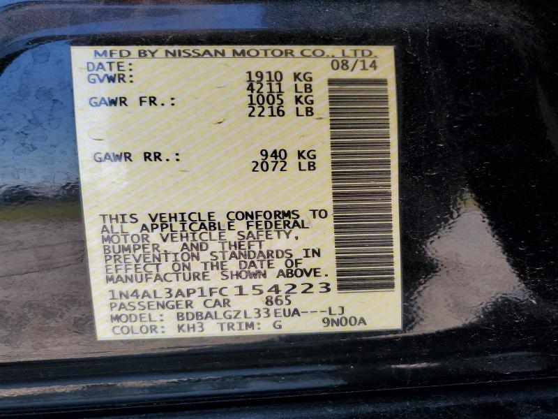 63522726 :رقم المزاد ، 1N4AL3AP1FC154223 vin ، 2015 Nissan Altima مزاد بيع