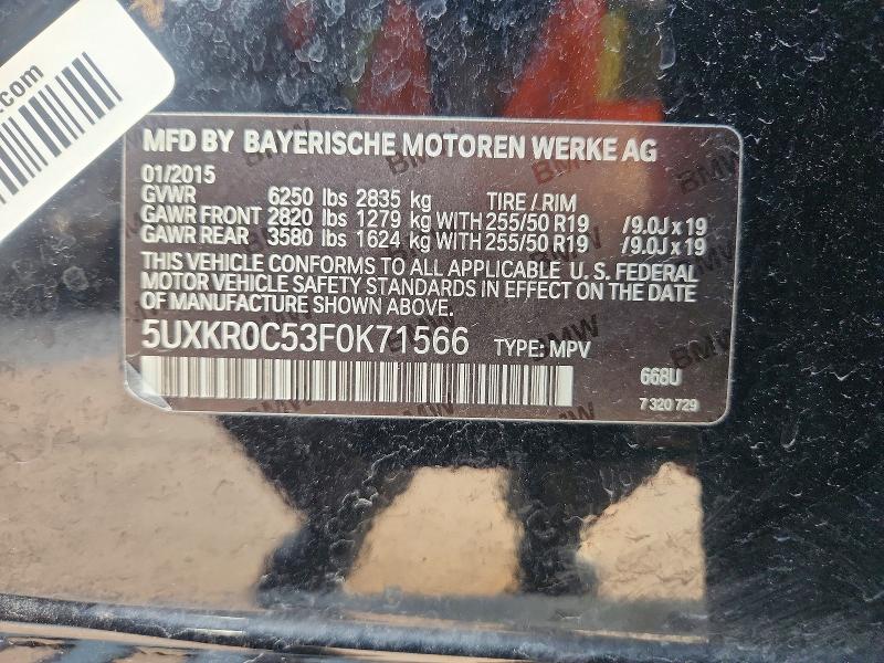 63501606 :رقم المزاد ، 5UXKR0C53F0K71566 vin ، 2015 Bmw X5 مزاد بيع
