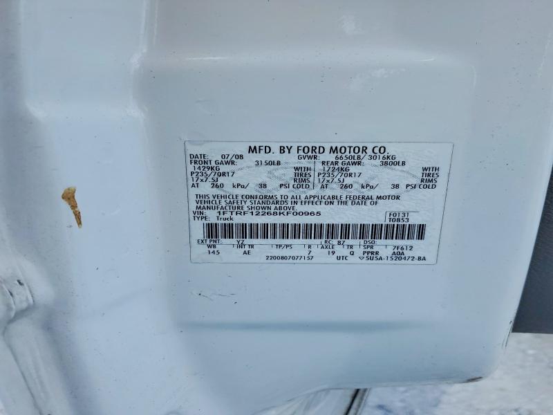 Продаж на аукціоні авто 2008 Ford F150, vin: 1FTRF12268KF00965, номер лоту: 67369676