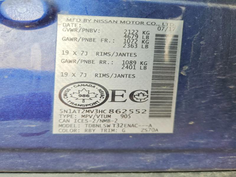 Продажа на аукционе авто 2017 Nissan Rogue, vin: 5N1AT2MV3HC862552, номер лота: 64477616