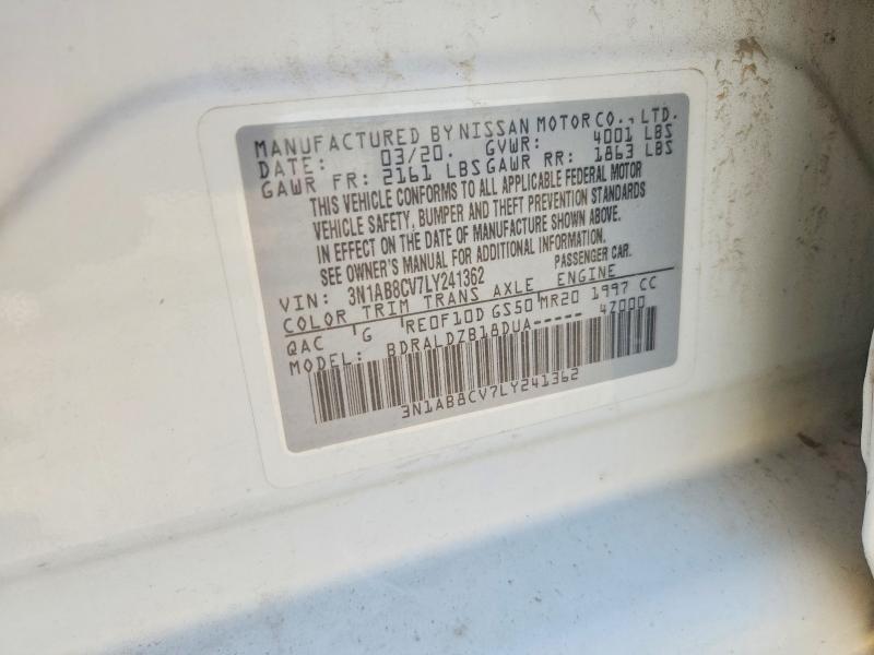 Aukcja sprzedaży 2020 Nissan Sentra, vin: 3N1AB8CV7LY241362, numer aukcji: 65517006