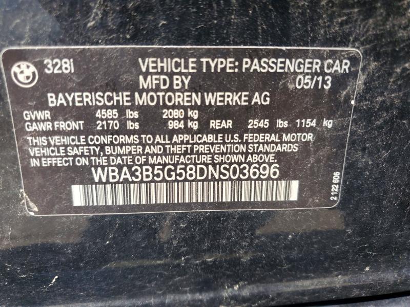 Aukcja sprzedaży 2013 Bmw 328, vin: WBA3B5G58DNS03696, numer aukcji: 64540766