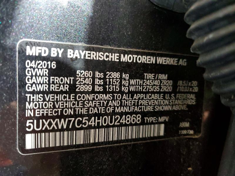2017 Bmw X4 მანქანა იყიდება აუქციონზე, vin: 5UXXW7C54H0U24868, აუქციონის ნომერი: 65292576