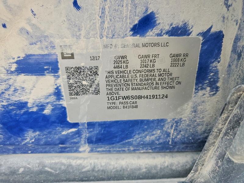 2017 Chevrolet Bolt Ev მანქანა იყიდება აუქციონზე, vin: 1G1FW6S08H4191124, აუქციონის ნომერი: 67163466