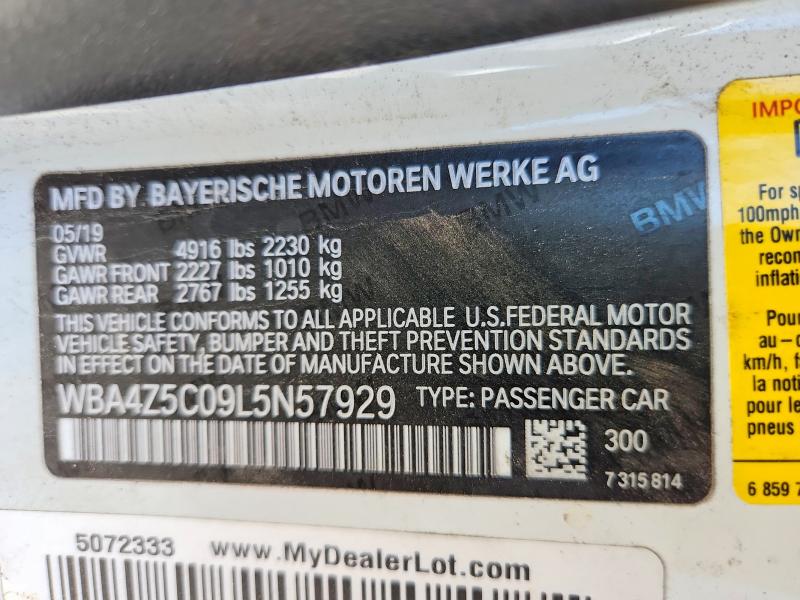 Продажа на аукционе авто 2020 Bmw 440i, vin: WBA4Z5C09L5N57929, номер лота: 66057546