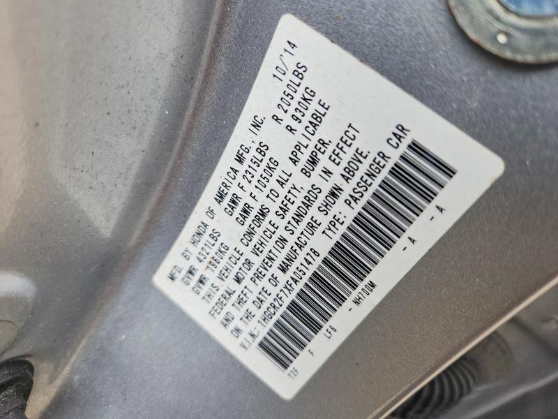 2015 Honda Accord მანქანა იყიდება აუქციონზე, vin: 1HGCR2F7XFA051478, აუქციონის ნომერი: 64422006