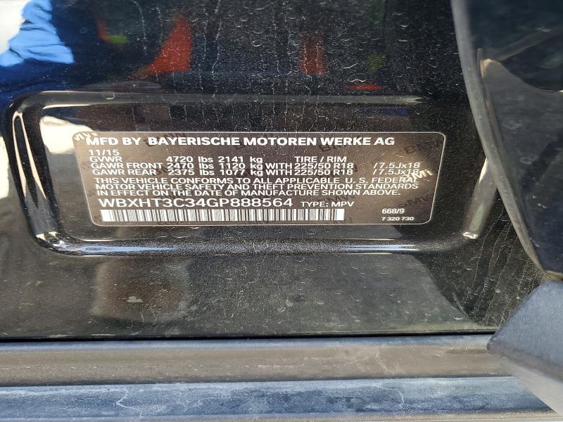 65707846 :رقم المزاد ، WBXHT3C34GP888564 vin ، 2016 Bmw X1 مزاد بيع