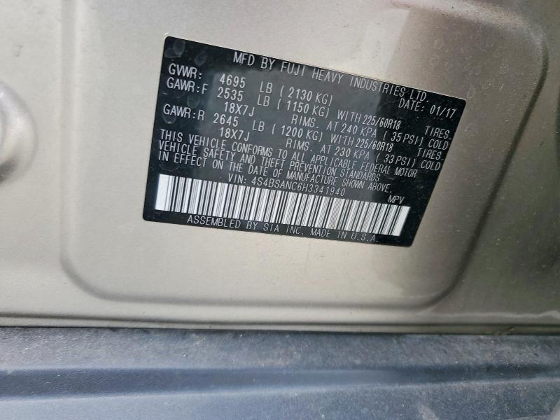 Продажа на аукционе авто 2017 Subaru Outback, vin: 4S4BSANC6H3341940, номер лота: 66951686