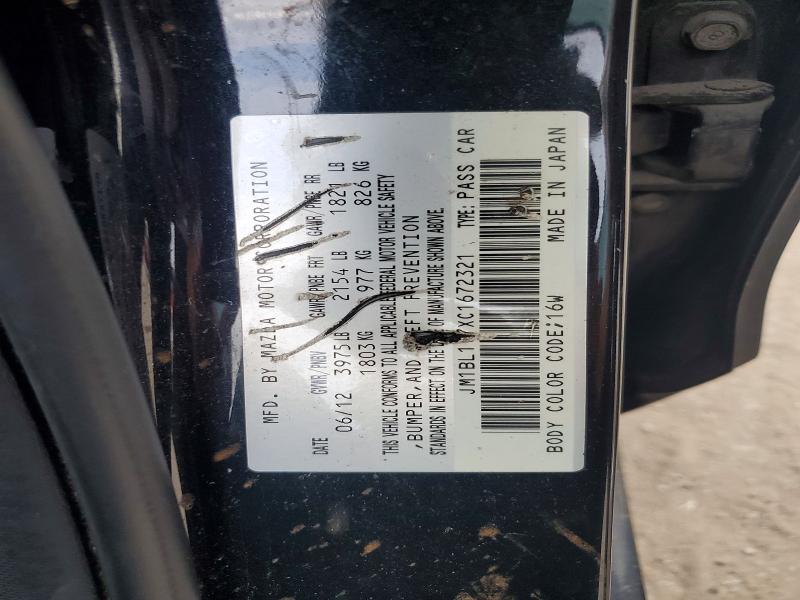 Aukcja sprzedaży 2012 Mazda 3, vin: JM1BL1V7XC1672321, numer aukcji: 64256296