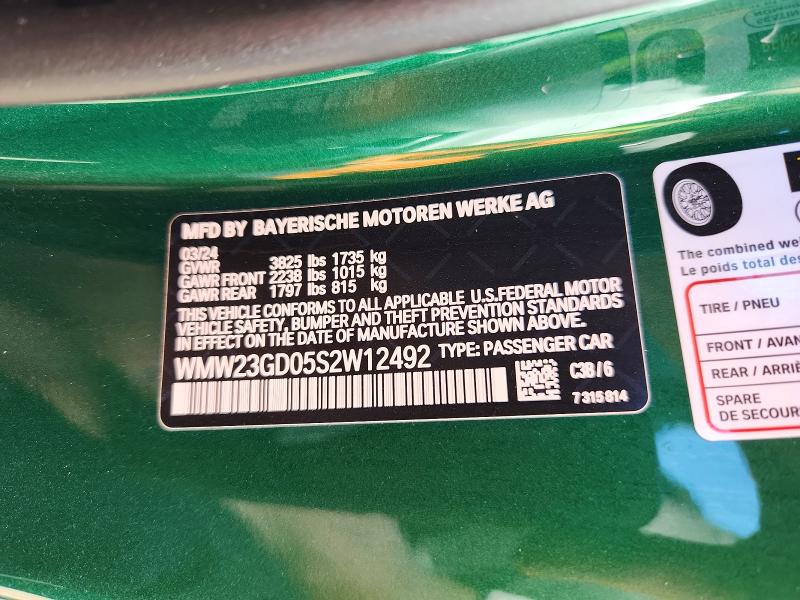 Продаж на аукціоні авто 2025 Mini Cooper, vin: WMW23GD05S2W12492, номер лоту: 64922926