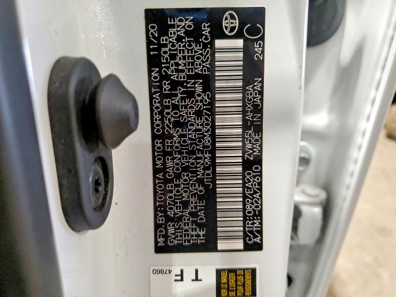 Aukcja sprzedaży 2021 Toyota Prius, vin: JTDL9MFU8M3027195, numer aukcji: 64505306