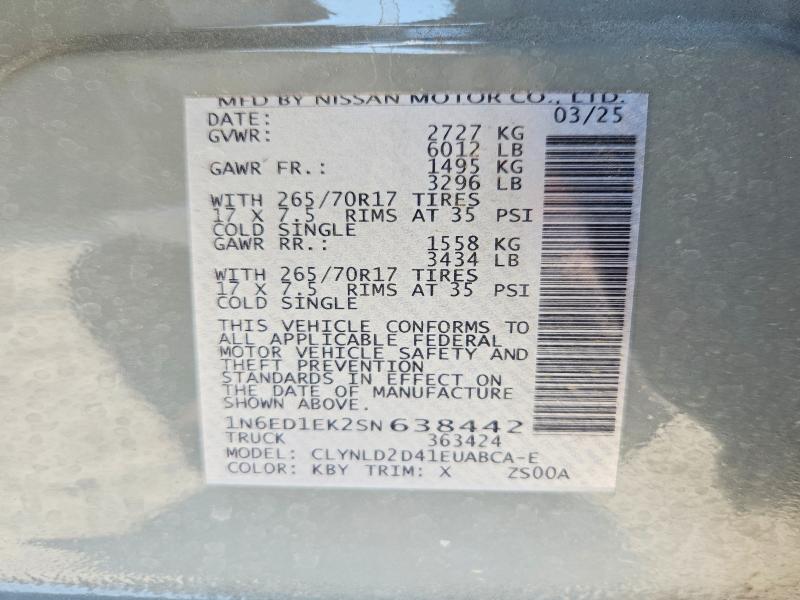 Продажа на аукционе авто 2025 Nissan Frontier, vin: 1N6ED1EK2SN638442, номер лота: 66480346