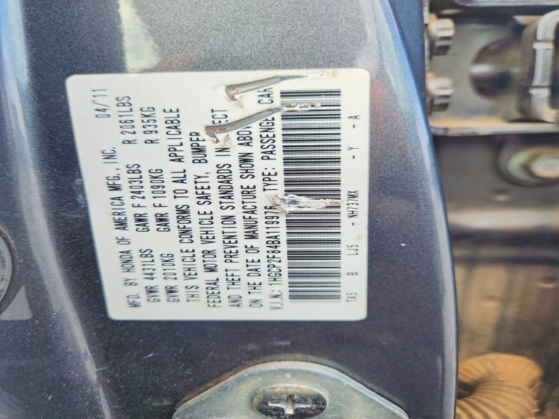 Продаж на аукціоні авто 2011 Honda Accord, vin: 1HGCP2F84BA119976, номер лоту: 65755596