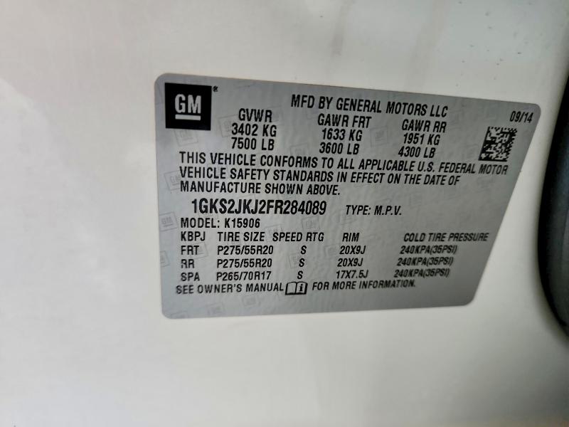Aukcja sprzedaży 2015 Gmc Yukon Xl, vin: 1GKS2JKJ2FR284089, numer aukcji: 65864506