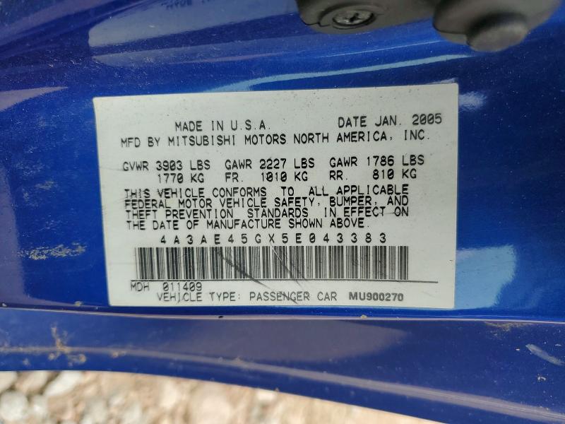Aukcja sprzedaży 2005 Mitsubishi Eclipse, vin: 4A3AE45GX5E043383, numer aukcji: 65113776
