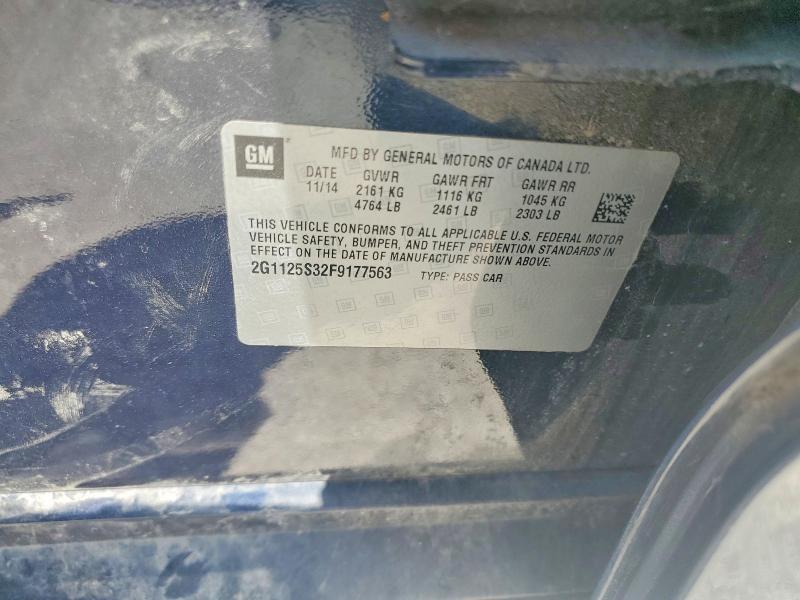 63521226 :رقم المزاد ، 2G1125S32F9177563 vin ، 2015 Chevrolet Impala مزاد بيع