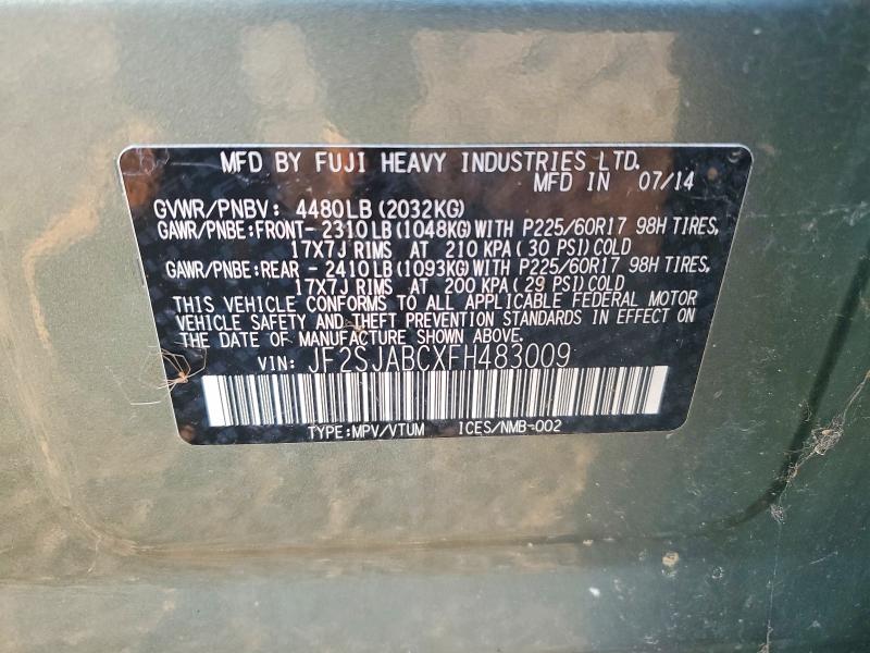 Продажа на аукционе авто 2015 Subaru Forester, vin: JF2SJABCXFH483009, номер лота: 65202296