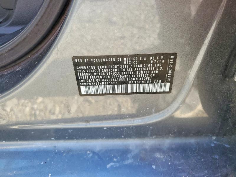 Продаж на аукціоні авто 2017 Volkswagen Jetta, vin: 3VW2B7AJ7HM221927, номер лоту: 67176696