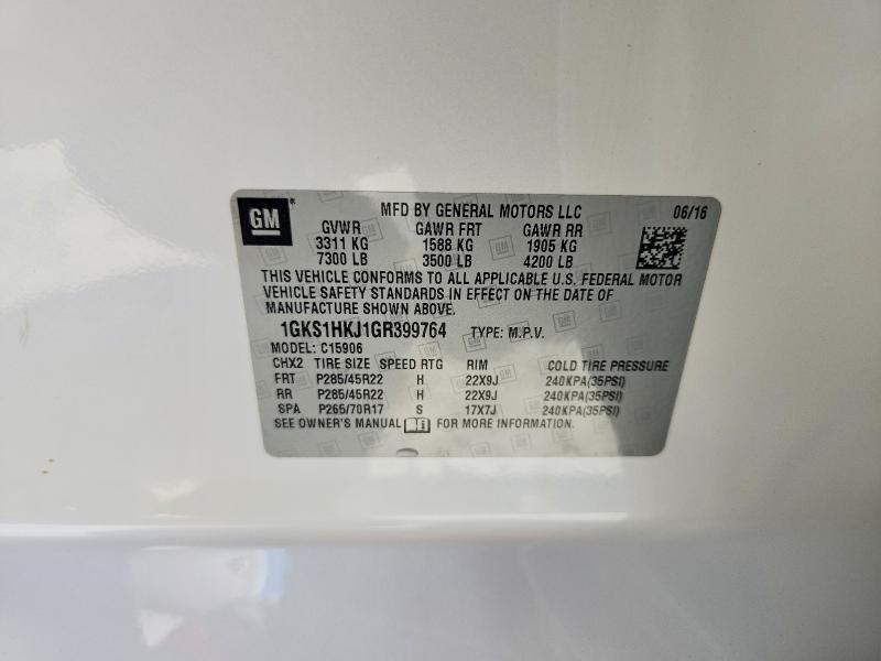 Продаж на аукціоні авто 2016 Gmc Yukon Xl, vin: 1GKS1HKJ1GR399764, номер лоту: 63100466