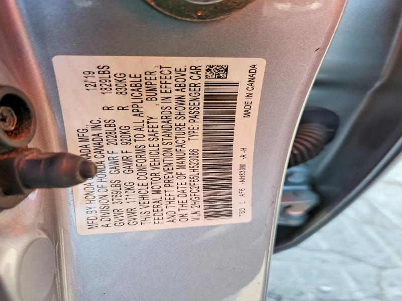 Aukcja sprzedaży 2020 Honda Civic, vin: 2HGFC2F65LH523086, numer aukcji: 64425936