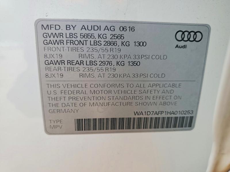 Aukcja sprzedaży 2017 Audi Q5, vin: WA1D7AFP1HA010253, numer aukcji: 66478706