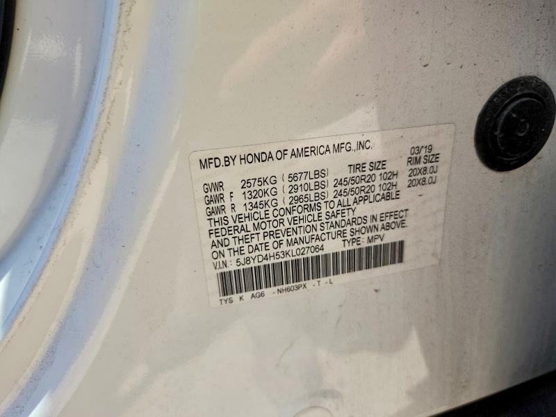Продажа на аукционе авто 2019 Acura Mdx, vin: 5J8YD4H53KL027064, номер лота: 63615676