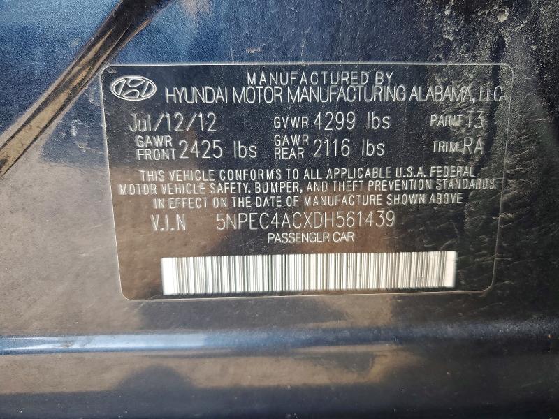 Aukcja sprzedaży 2013 Hyundai Sonata, vin: 5NPEC4ACXDH561439, numer aukcji: 67186556