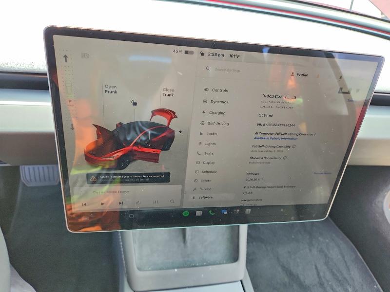 Продаж на аукціоні авто 2025 Tesla Model 3, vin: 5YJ3E1EBXSF940244, номер лоту: 66226276