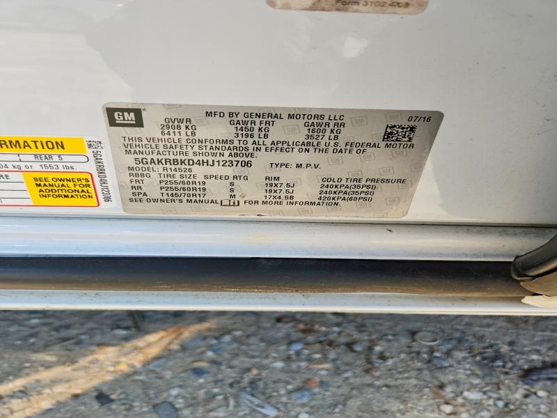Продаж на аукціоні авто 2017 Buick Enclave, vin: 5GAKRBKD4HJ123706, номер лоту: 64383726