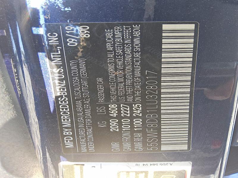 Продаж на аукціоні авто 2020 Mercedes-benz C, vin: 55SWF8DB1LU328017, номер лоту: 66753996