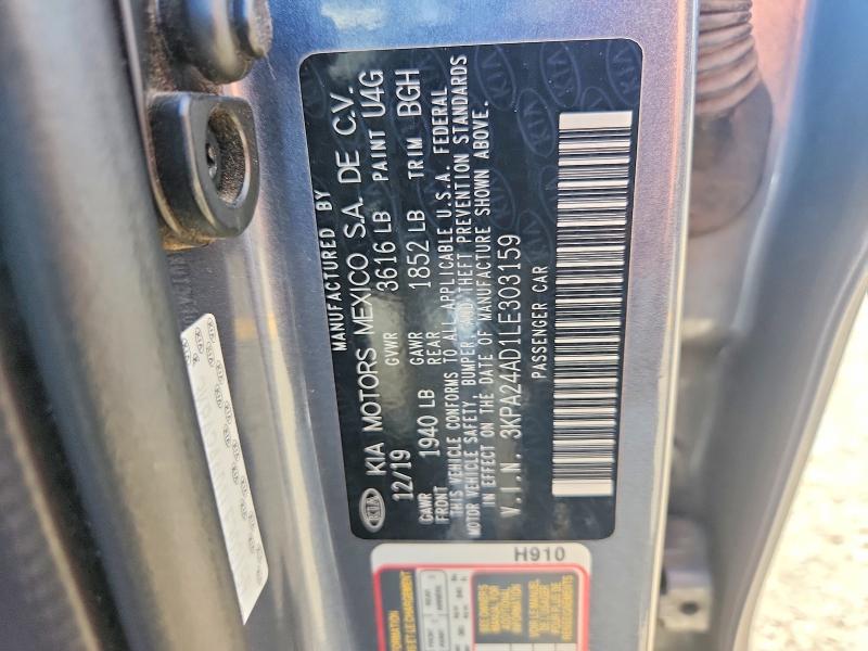 Aukcja sprzedaży 2020 Kia Rio, vin: 3KPA24AD1LE303159, numer aukcji: 65479986