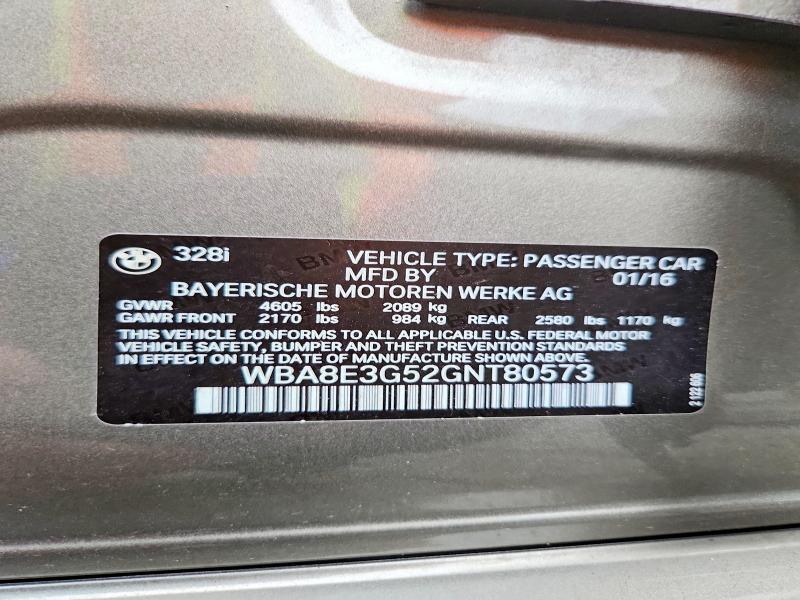 Aukcja sprzedaży 2016 Bmw 328, vin: WBA8E3G52GNT80573, numer aukcji: 63745226