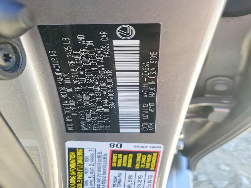 2021 Lexus Es მანქანა იყიდება აუქციონზე, vin: 58ADA1C19MU002518, აუქციონის ნომერი: 67356036